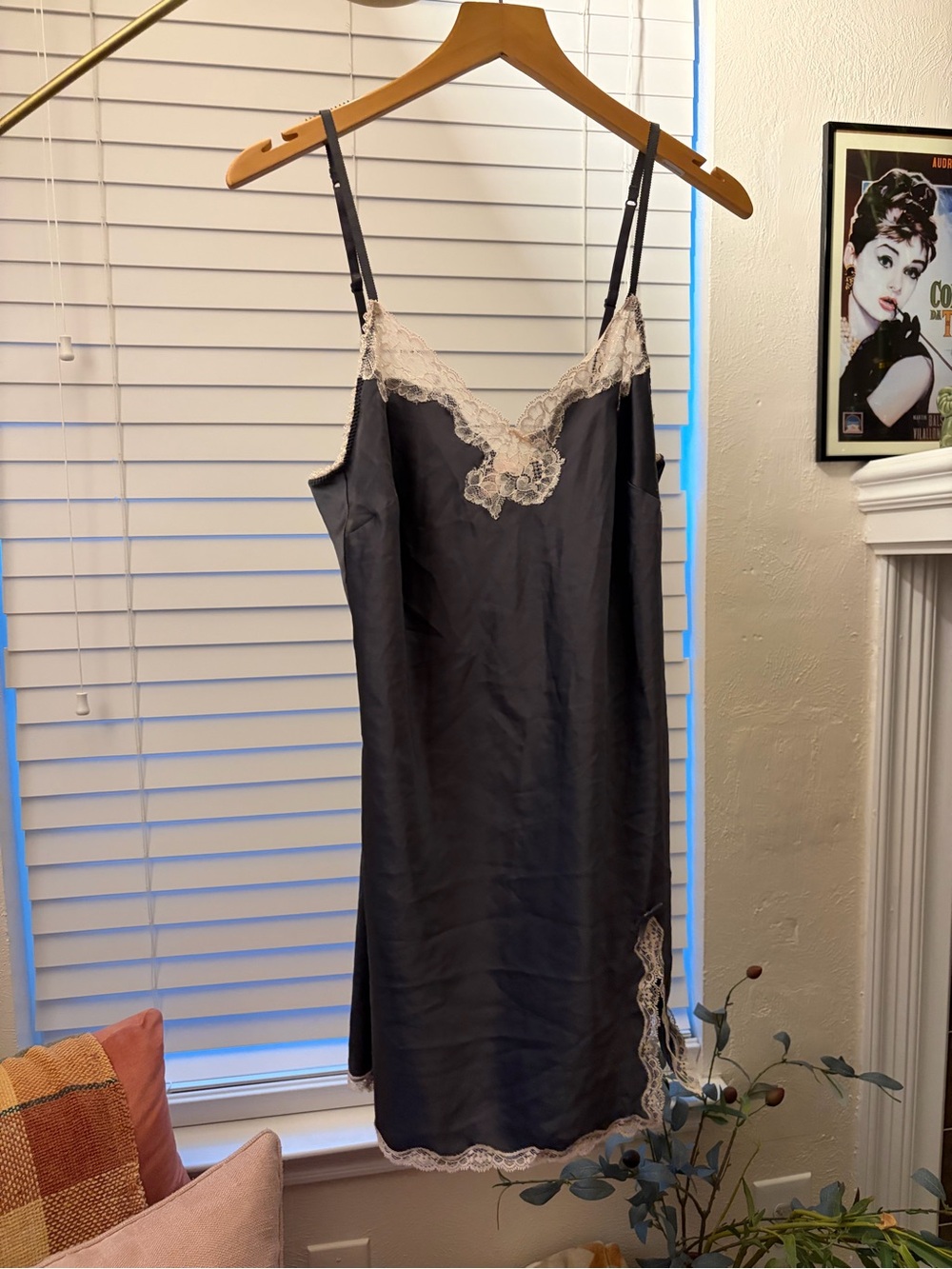 Victoria's Secret Slip with Cream Lace Trim